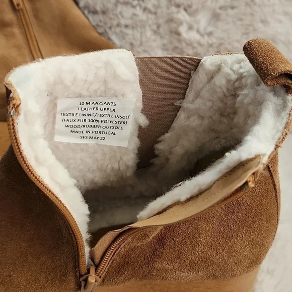 NWOB Andre' Asssous Tan Suede Clog Boots-Size 10 - Picture 5 of 7